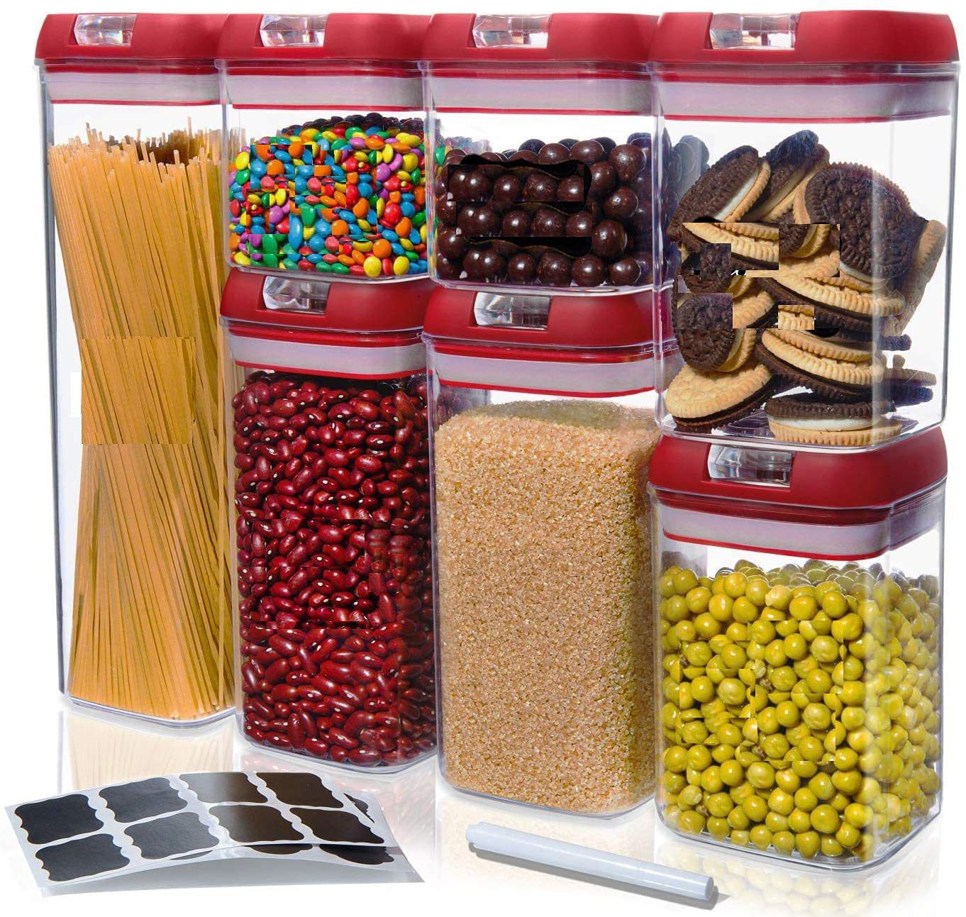 JoyJolt Airtight Glass Jars Storage Cannister with Silicone Seal Lids - Set of 3 - 50 oz.