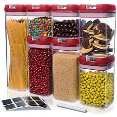  32 Piece Food Storage Containers Set with Easy Snap Lids (16  Lids + 16 Containers) - Airtight Plastic Containers for Pantry & Kitchen  Organization - BPA-Free with Free Labels & Marker: Home & Kitchen