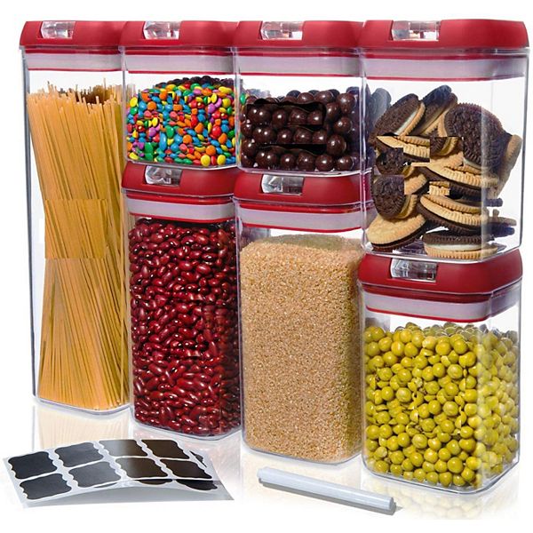 7PCS Air Tight Food Storage Containers with Pantry Organization and Storage  Containers Set for Cereal Dry Food Flour and Sugar - AliExpress