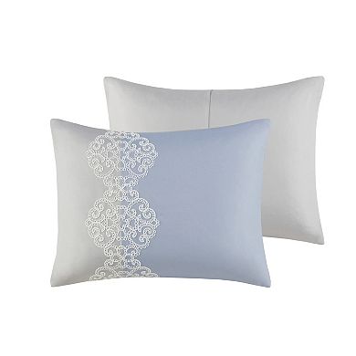 Madison Park Vera Luxury 8-Piece Floral Embroidered Microfiber Comforter Set with Pillows