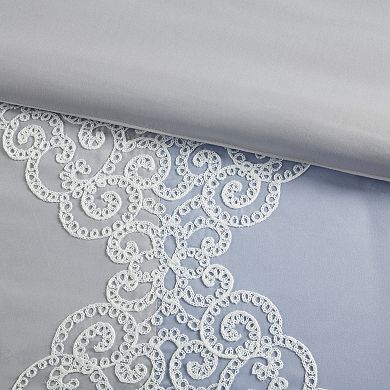 Madison Park Vera Luxury 8-Piece Floral Embroidered Microfiber Comforter Set with Pillows