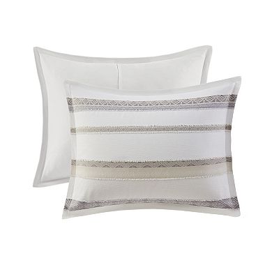 Madison Park Langley 3-Piece Striped Clipped Jacquard Duvet Cover Set with Shams