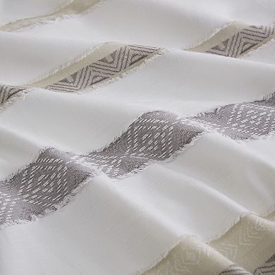 Madison Park Langley 3-Piece Striped Clipped Jacquard Duvet Cover Set with Shams
