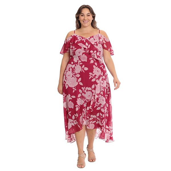 plus-size-london-times-cold-shoulder-ruffle-faux-wrap-dress