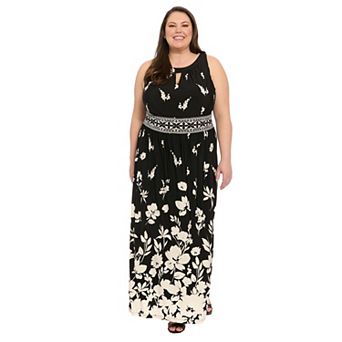 Plus Size London Times Halter Maxi Dress