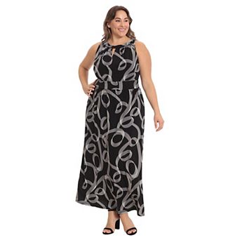 Plus Size London Times Halter Maxi Dress
