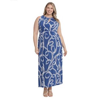 Plus Size London Times Halter Maxi Dress