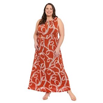Plus Size London Times Halter Maxi Dress