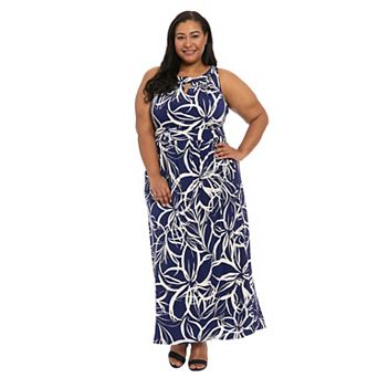 Plus Size London Times Halter Maxi Dress