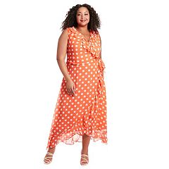 Final Sale Plus Size Long Sleeve Casual Loose Pocket Dress in Orange