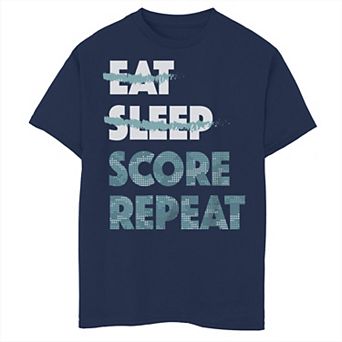 Boys 8-20 Eat Sleep Score Repeat Sign Tee