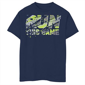 Boys 8-20 Run This Game Neon Sray Paint Tee
