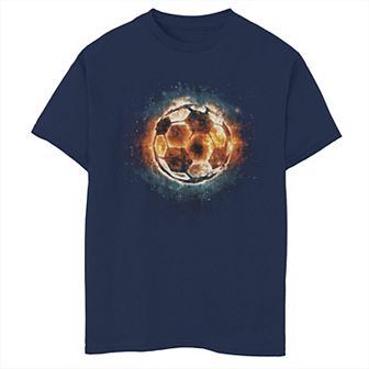 Boys 8-20 Soccer Flaming Space Ball Tee