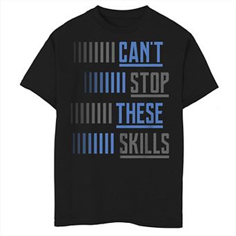 Boys 8-20 Blue And Grey Cant Stop These Skills Tee
