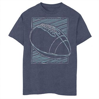 Boys 8-20 Football Grey And Blue Shape Lines Tee