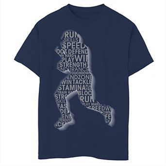 Boys 8-20 Running Football Player Qualities Tee