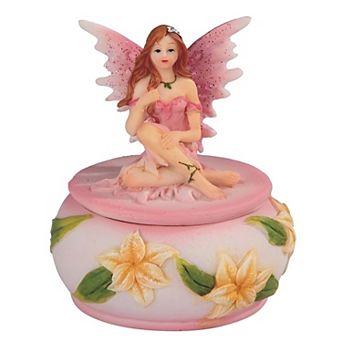 FC Design 3"H Pink Fairy Trinket Box Home Room Decor