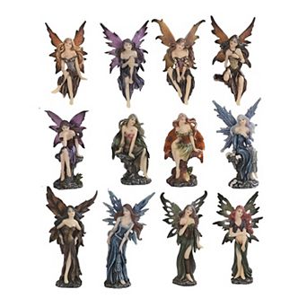 FC Design 12 pc Mini Fairy with Multi Poses 5"H Miniature Fairy Fantasy Decoration Figurine Set Home Room Decor