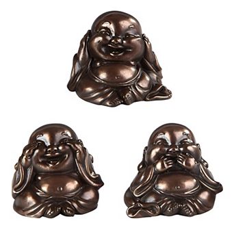 FC Design 3 pc Mini Maitreya Buddha Hear-No, See-No, Speak-No Evil 2"H Statue Decoration Figurine Set Home Room Decor