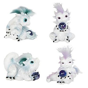 FC Design 4 pc Snow Dragon Baby with Spiky Hair Set 3"H Statue Fantasy Decoration Figurine Home Room Decor