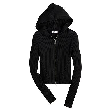 Juniors' SO® Two-Way Zipper Hooded Cardigan Sweater