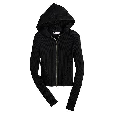 Juniors SO Two Way Zipper Hooded Cardigan Sweater