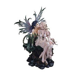FC Design 19"H Green Forest Fairy with Lady Statue Fantasy Decoration Figurine Home Room Decor