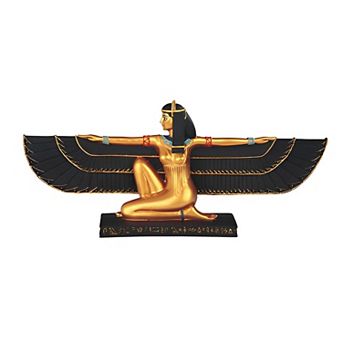 FC Design 17.5"W Ancient Egyptian Goddess Isis with Open Wings Deity of Life and Magic Black and Gold Statue Home decor Figurine Home Room Decor