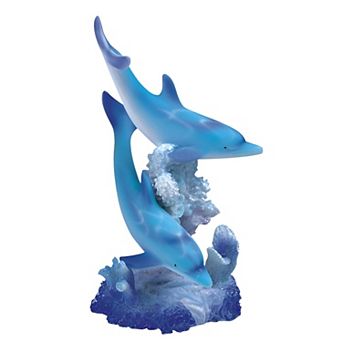 FC Design 5.5"H Blue Dolphins Swimming Around Coral Statue Marine Life Decoration Figurine Home Room Decor