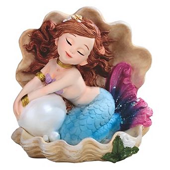 FC Design 5.25"H Lovely Blue/Purple Tailed Mermaid with Pearl in Shell Mergirl Statue Fantasy Decoration Figurine Home Room Decor