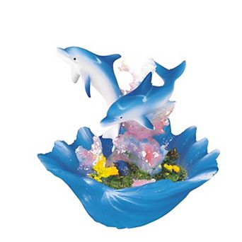 FC Design 4"H Blue Dolphins on Seashell Statue Marine Life Decoration Figurine Home Room Decor