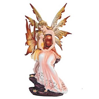 FC Design 8.75"H Peach Fairy with Baby Girl Statue Fantasy Decoration Figurine Home Room Decor