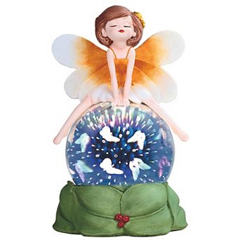 FC Design 8"H LED Orange Fairy Optic Globe Statue Fantasy Decoration Figurine Home Room Decor