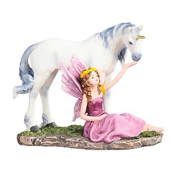 FC Design 9"W Fairy with Unicorn Statue Fantasy Decoration Figurine Home Room Decor