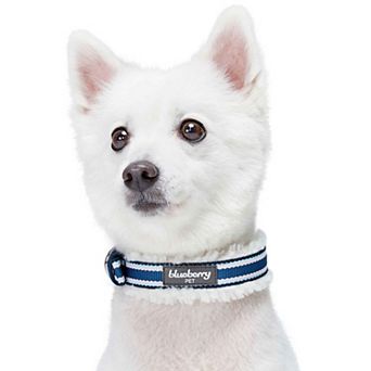 Soft & Comfy Sherpa Fleece Padded Dog Collar in Multi-Color Stripes