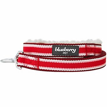 Dog Leash in Multi-color Stripes with Soft and Comfortable Sherpa Fleece Handle