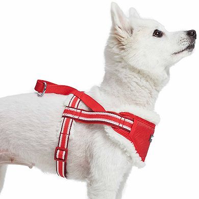 Soft & Comfy Sherpa Fleece Padded Chest Dog Harness in Multi-color Stripes