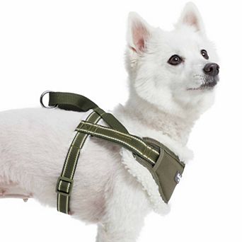Soft & Comfy Sherpa Fleece Padded Chest Dog Harness in Multi-color Stripes