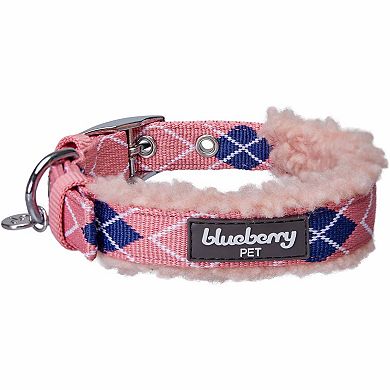 Soft & Comfy Sherpa Fleece Padded Dog Collar in Scottish Argyle