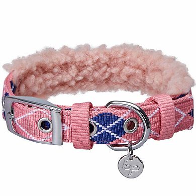 Soft & Comfy Sherpa Fleece Padded Dog Collar in Scottish Argyle