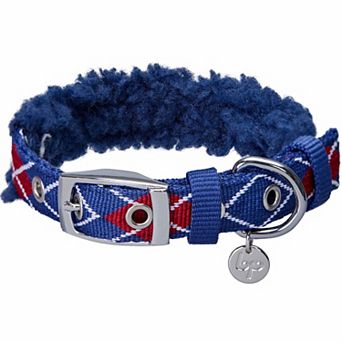 Soft & Comfy Sherpa Fleece Padded Dog Collar in Scottish Argyle