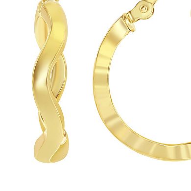 Simply Vera Vera Wang 10k Gold Wavy Crisscross Hoop Earrings