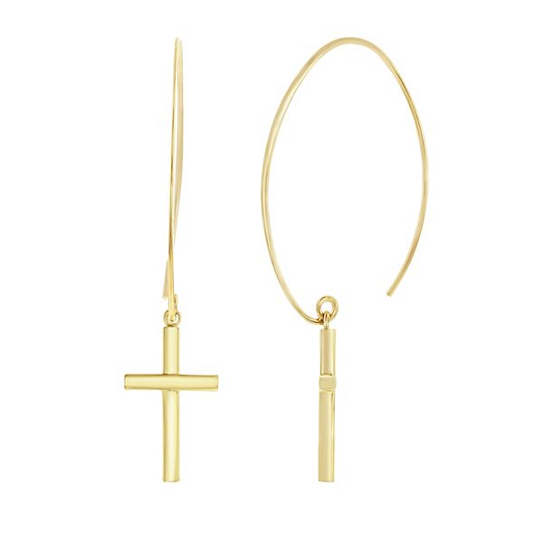 Simply Vera Vera Wang 10k Gold Cross Drop Earrings