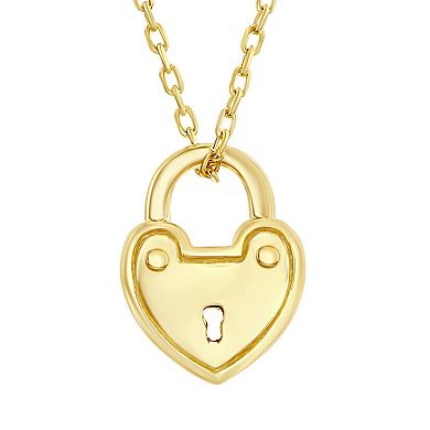 Simply Vera Vera Wang 10k Gold Heart Padlock Pendant Necklace