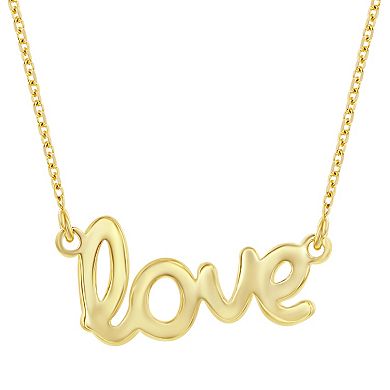 Simply Vera Vera Wang 10k Gold "Love" Script Necklace