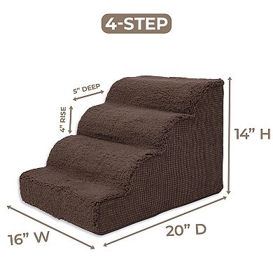 Precious Tails High Density Sherpa 4 Steps Pet Stairs