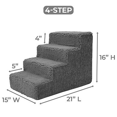 Precious Tails High Density Sherpa 4 Steps Pet Stairs