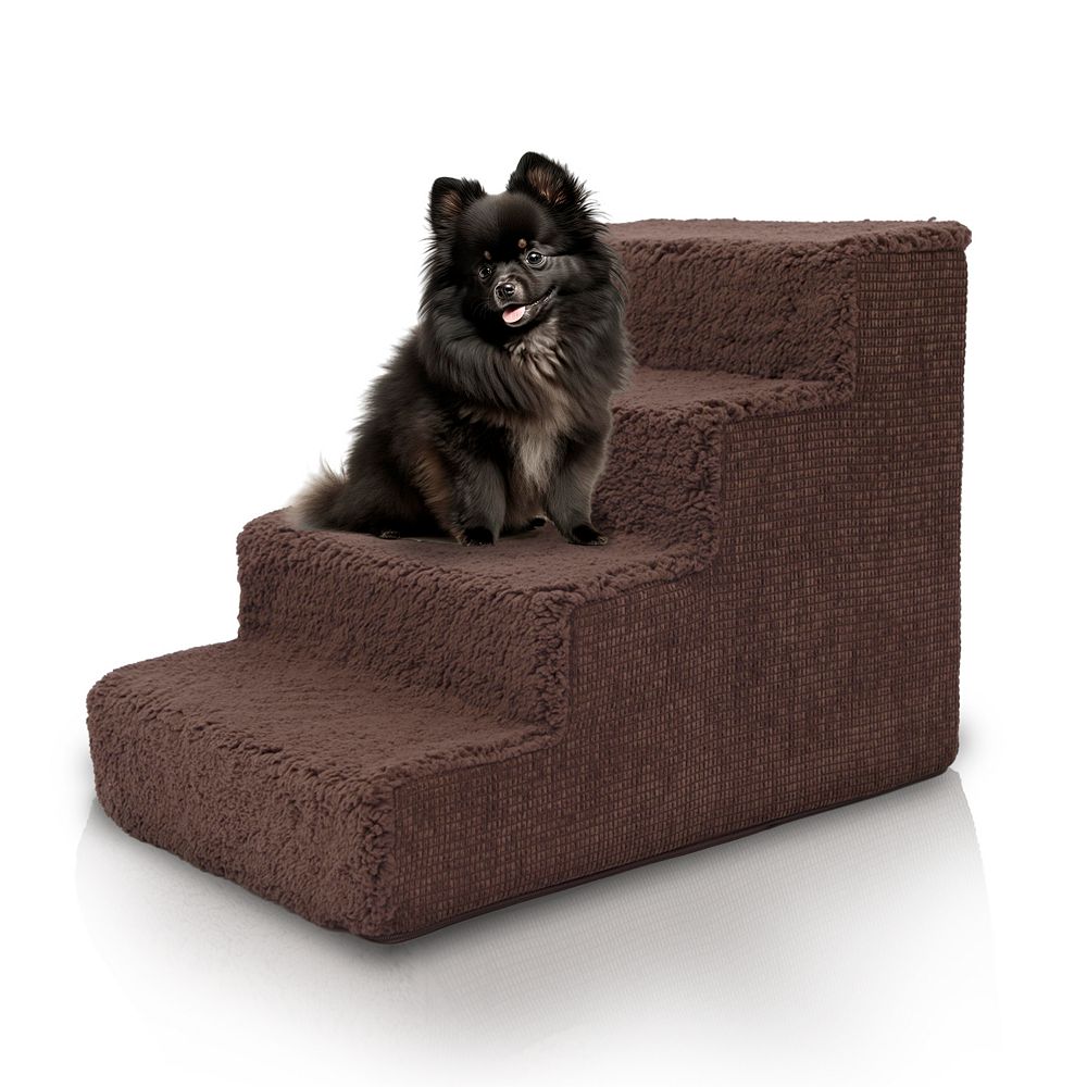 Precious Tails High Density Sherpa 4 Steps Pet Stairs