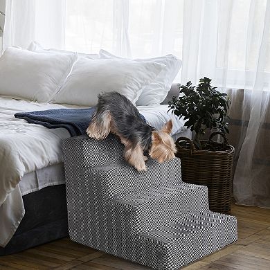 Precious Tails Striped High Density Foam 4 Steps Pet Stairs