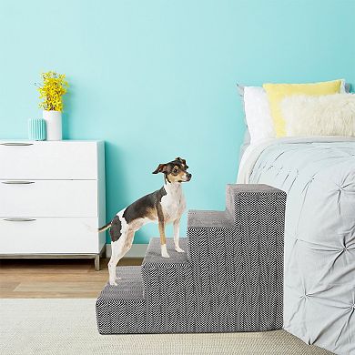 Precious Tails Striped High Density Foam 4 Steps Pet Stairs